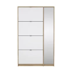 Scarpiera Acino, 99x24 h162 cm, Quercia e Bianco<Dmora Fashion
