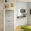 Scarpiera Adeindein, 67x28h147 cm, Bianco e Cemento<Dmora Clearance