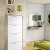 Scarpiera Adeindein, 67x28h147 cm, Bianco e Olmo<Dmora Flash Sale