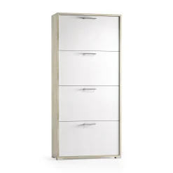 Scarpiera Adeindein, 67x28h147 cm, Bianco e Olmo<Dmora Flash Sale