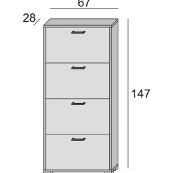 Scarpiera Adeindein, 67x28h147 cm, Bianco e Olmo<Dmora Flash Sale