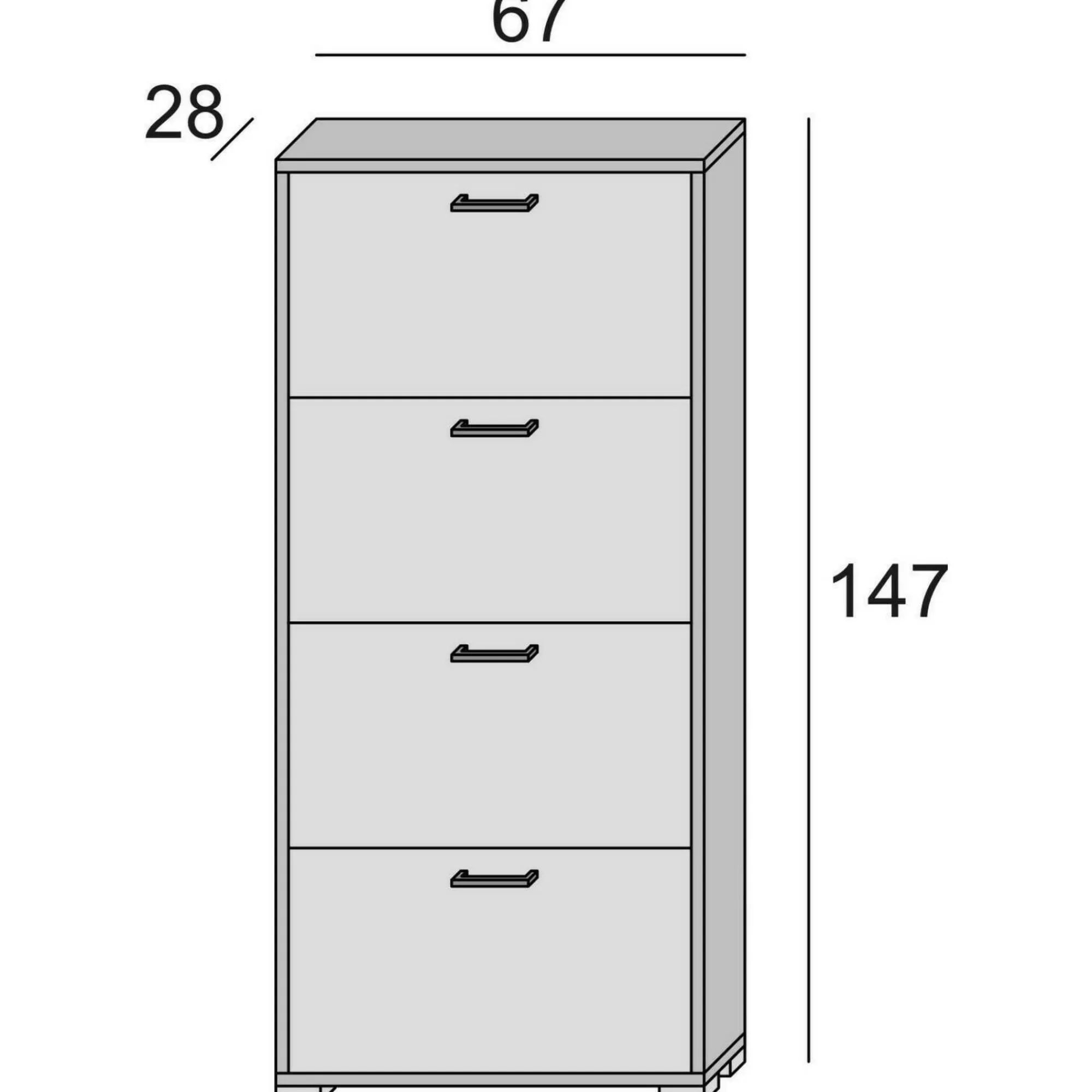 Scarpiera Adeindein, 67x28h147 cm,<Dmora Online