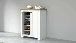 Scarpiera Adriatica, 84x42h100 cm, Bianco e<Dmora Fashion
