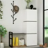 Scarpiera Akoni, 109x39 h149 cm, Bianco e Antracite<Dmora Flash Sale
