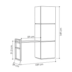 Scarpiera Akoni, 109x39 h149 cm, Quercia e Antracite<Dmora Cheap