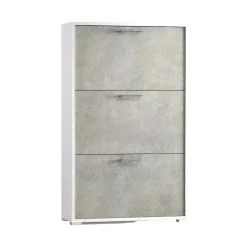 Scarpiera Amelisa, 67x18h112 cm, Bianco e Cemento<Dmora Fashion