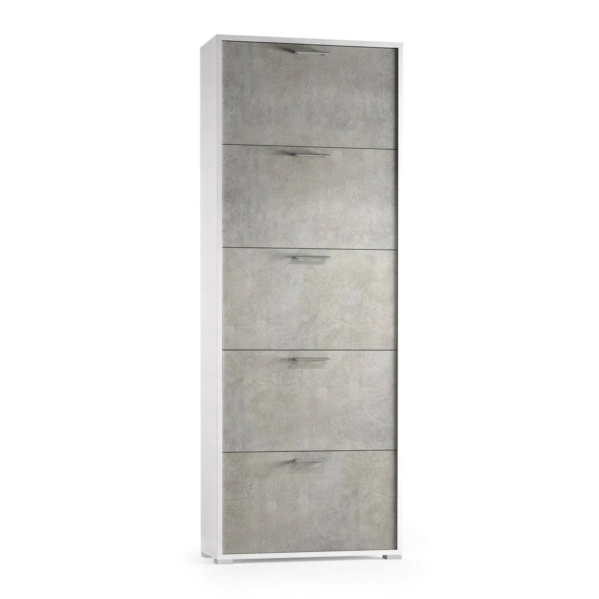 Scarpiera Amigo, 67x18h184 cm, Cemento e Bianco<Dmora Cheap