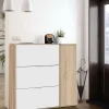 Scarpiera Ammour, 106x22h115 cm, Rovere e Bianco<Dmora Store