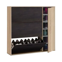 Scarpiera Ammour, 106x22h115 cm, Rovere e Nero<Dmora Best Sale