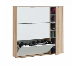 Scarpiera Ammour, 106x22h115 cm, Rovere e Bianco<Dmora Store