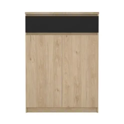 Scarpiera Angilops, 40x80 h111 cm, Rovere e Nero<Dmora Clearance