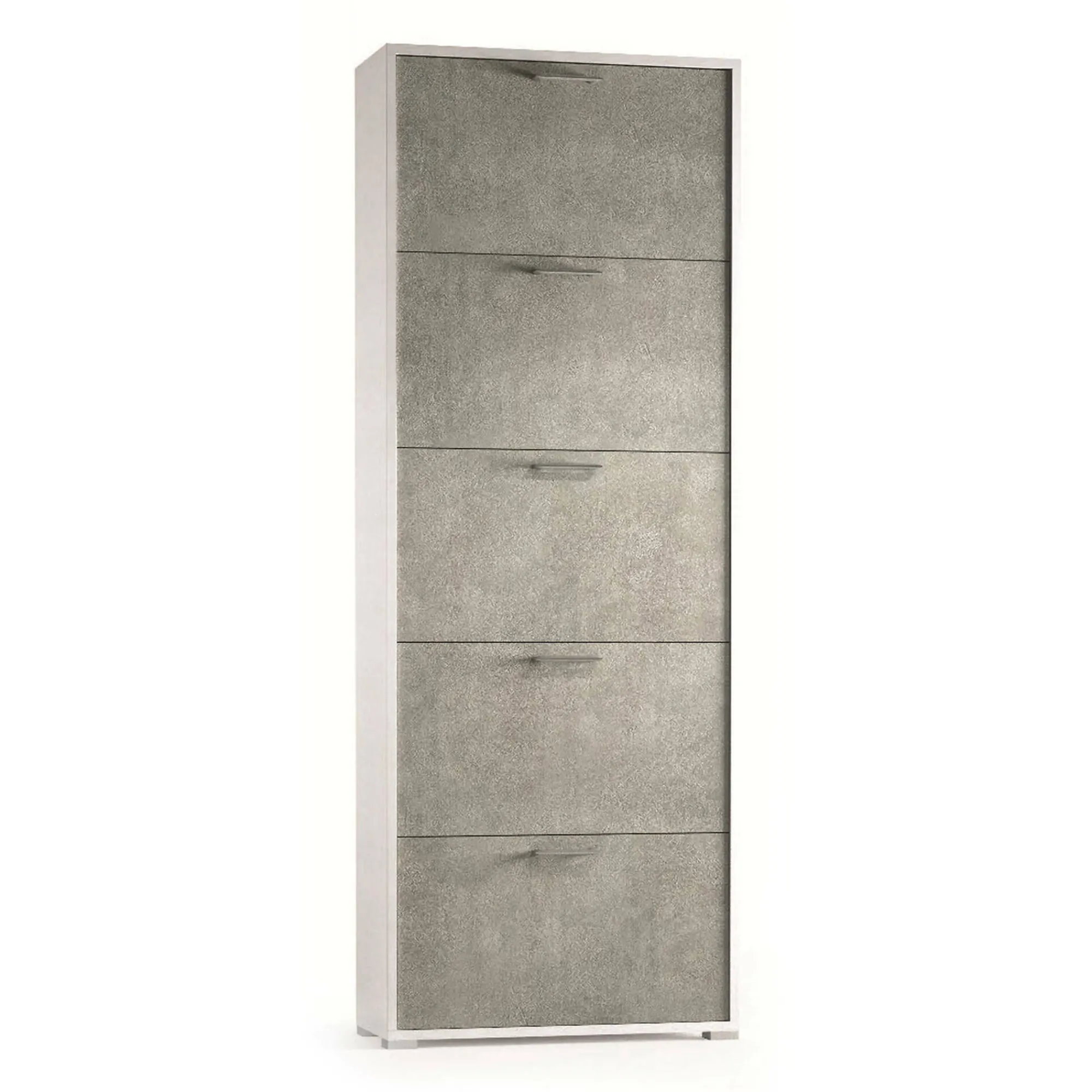 Scarpiera Anina, 67x28h183 cm, Bianco e Cemento<Dmora Outlet