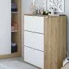 Scarpiera Anuk, 105x24h112 cm, Bianco e Rovere<Dmora Discount