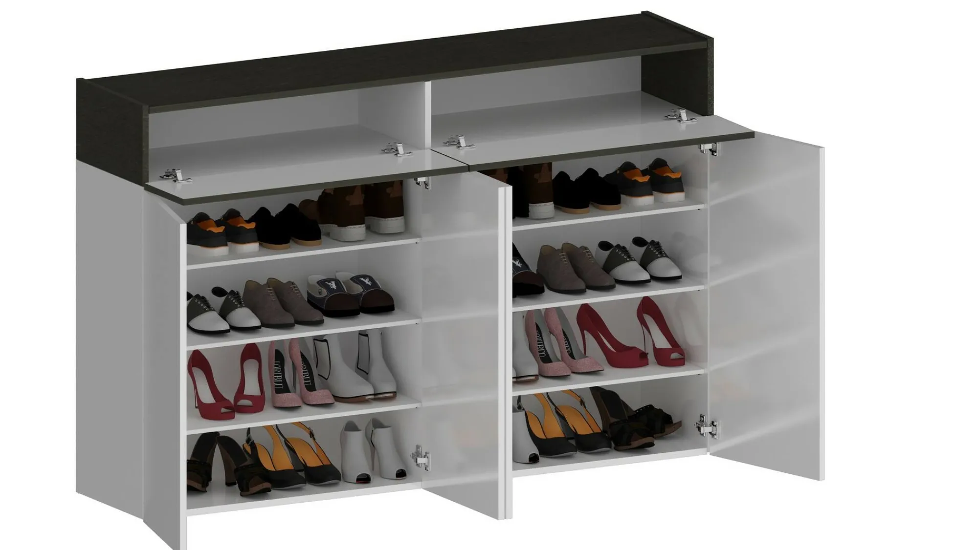 Scarpiera Are, 154x38h100 cm, Bianco e<Dmora Hot