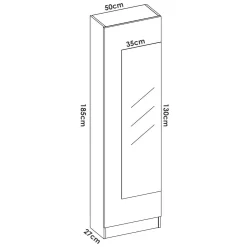 Scarpiera Arlanda, 50x27h186 cm,<Dmora New