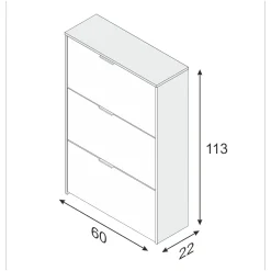 Scarpiera Asca, 60x22h113 cm,<Dmora Hot