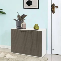 Scarpiera Aseo, 51x17h40 cm, Tortora e Bianco<Dmora Clearance