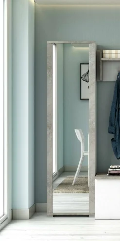 Scarpiera Asiago, 50x32hx182 cm, Bianco e Cemento<Dmora Sale