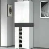 Scarpiera Asklol, 76x38h200 cm, Bianco e Ardesia<Dmora Fashion