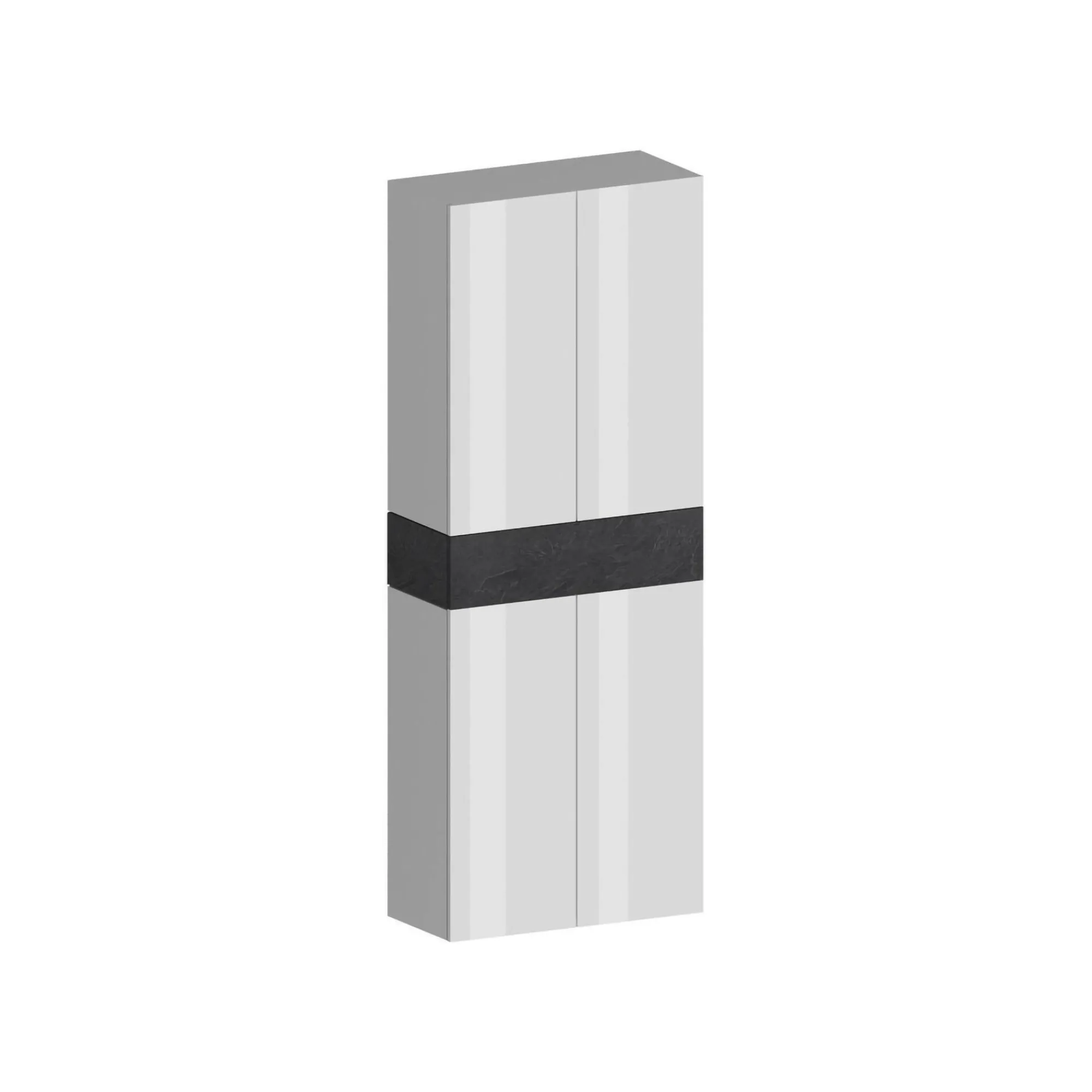 Scarpiera Asklol, 76x38h200 cm, Bianco e Ardesia<Dmora Fashion