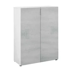 Scarpiera Athenodora, 70x36h103 cm, Cemento e Bianco<Dmora Fashion