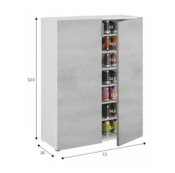 Scarpiera Athenodora, 70x36h103 cm, Cemento e Bianco<Dmora Fashion
