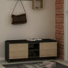 Scarpiera Axar, 110x37h43 cm, Antracite e Rovere<Dmora Cheap