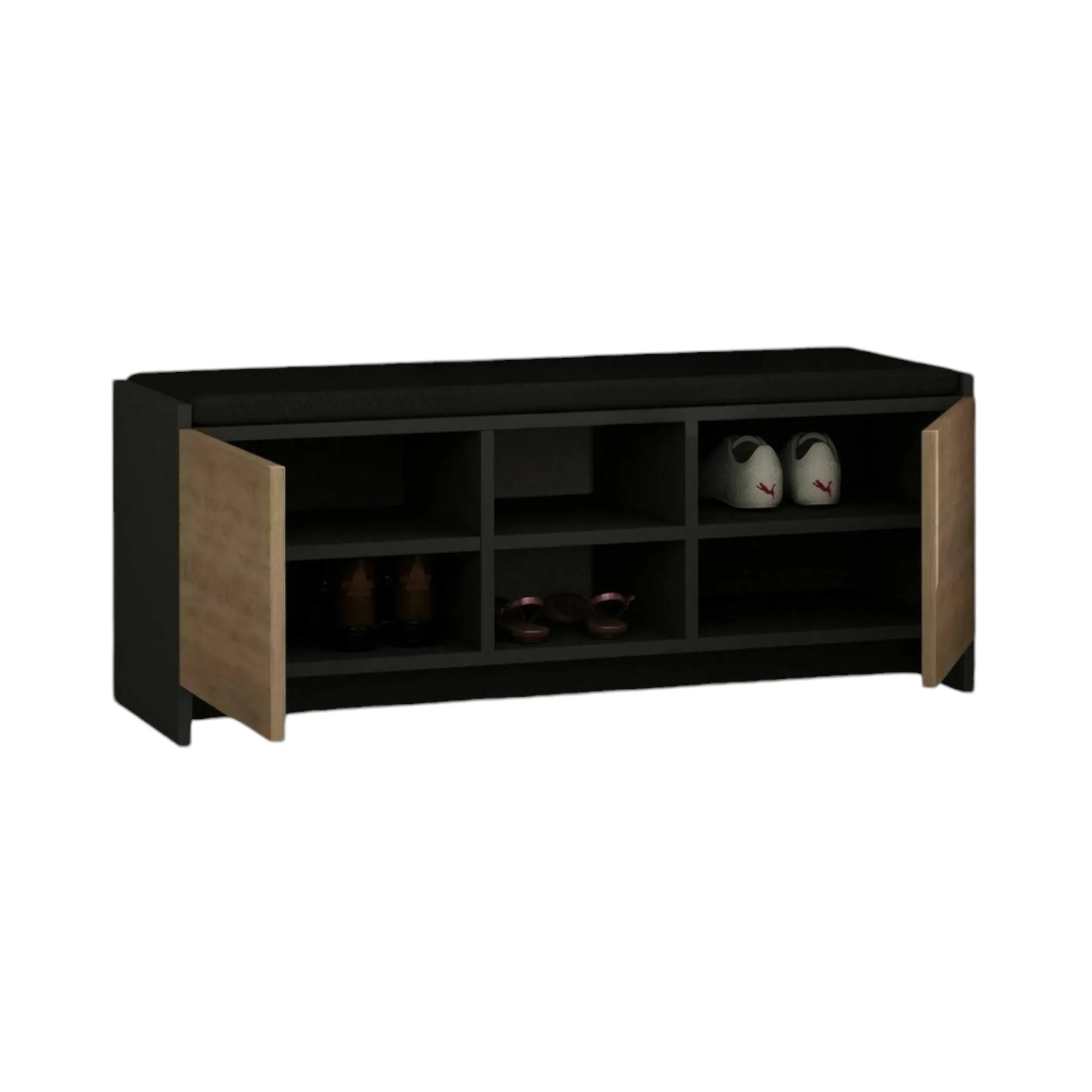 Scarpiera Axar, 110x37h43 cm, Antracite e Rovere<Dmora Cheap