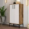 Scarpiera Axarix, 60x35h111 cm, Noce e Bianco<Dmora Best Sale