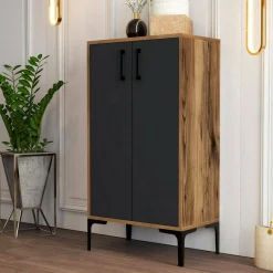 Scarpiera Axarix, 60x35h111 cm, Noce e Antracite<Dmora Cheap