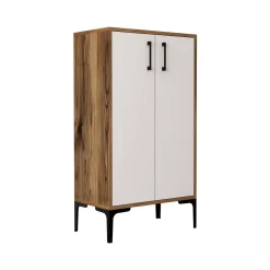 Scarpiera Axarix, 60x35h111 cm, Noce e Bianco<Dmora Best Sale