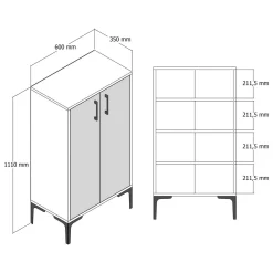 Scarpiera Axarix, 60x35h111 cm, Noce e Antracite<Dmora Cheap