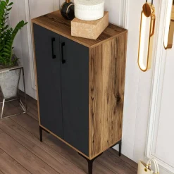 Scarpiera Axarix, 60x35h111 cm, Noce e Antracite<Dmora Cheap