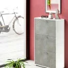 Scarpiera Axinite, 67x28h112 cm, Bianco e Cemento<Dmora Outlet