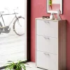 Scarpiera Axinite, 67x28h112 cm, Bianco e Olmo<Dmora Best Sale