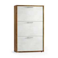 Scarpiera Axinite, 67x28h112 cm, Bianco e Rovere<Dmora Sale