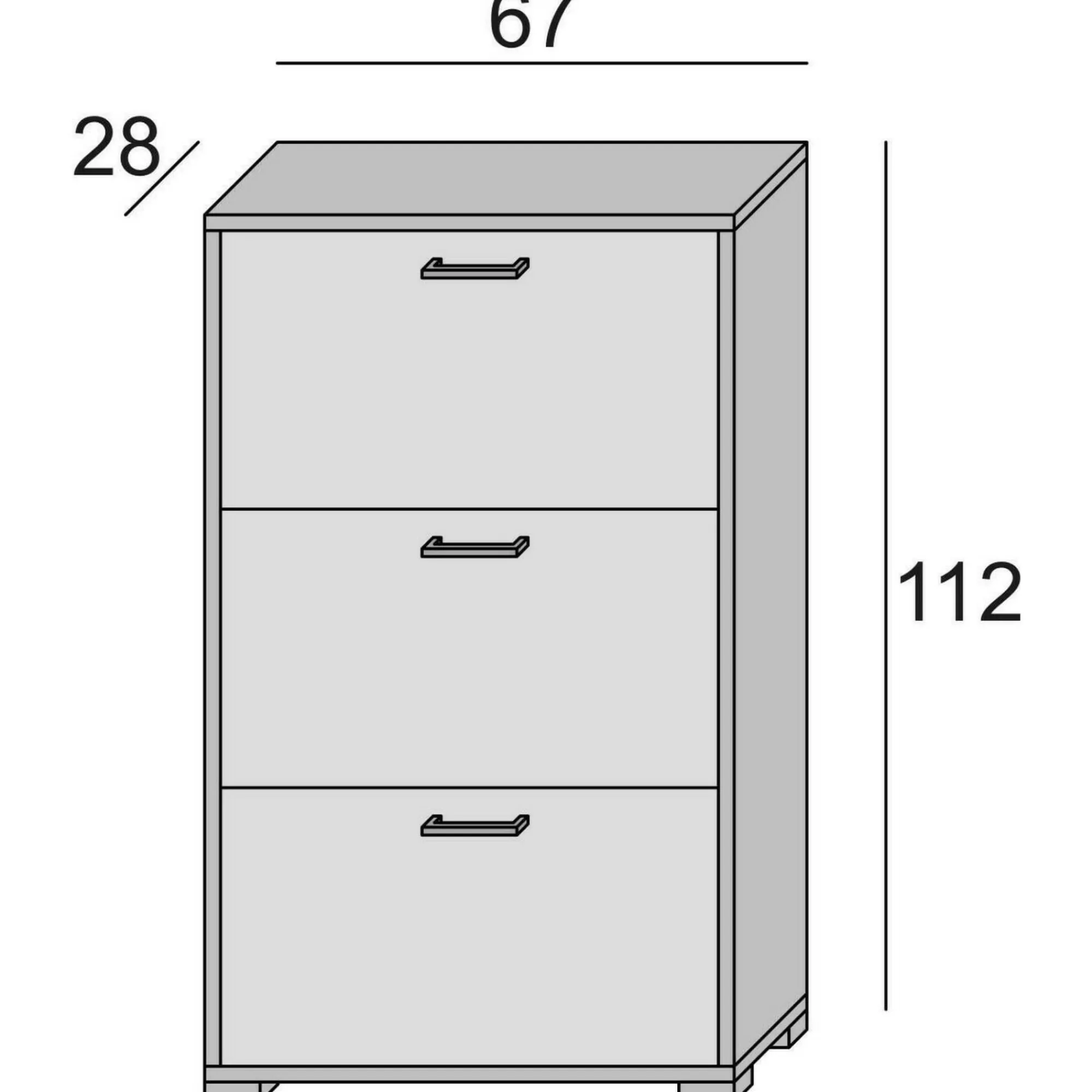 Scarpiera Axinite, 67x28h112 cm, Bianco e Cemento<Dmora Outlet