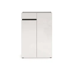 Scarpiera Badolato, 80x34h115 cm, Bianco lucido e Antracite<Dmora Best