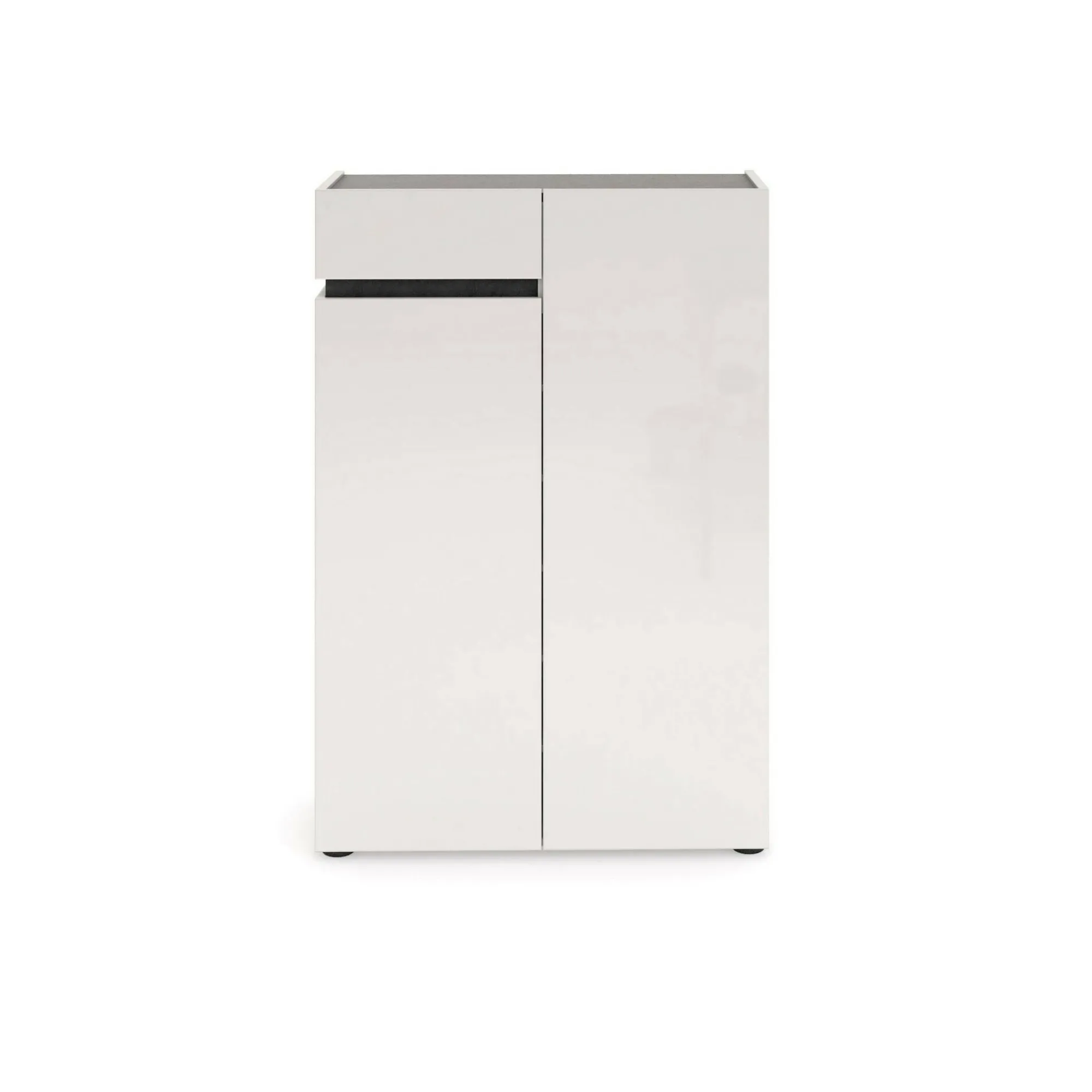 Scarpiera Badolato, 80x34h115 cm, Bianco lucido e Antracite<Dmora Best
