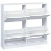 Scarpiera Beckum, Mobile portascarpe, Armadio da ingresso multiuso, Mobiletto per calzature, 90x100 h25 cm,<Dmora Shop
