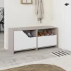 Scarpiera Berto, 105x37 h47 cm, Beige e Bianco<Dmora Shop