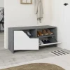 Scarpiera Berto, 105x37 h47 cm, Grigio e Bianco<Dmora Best