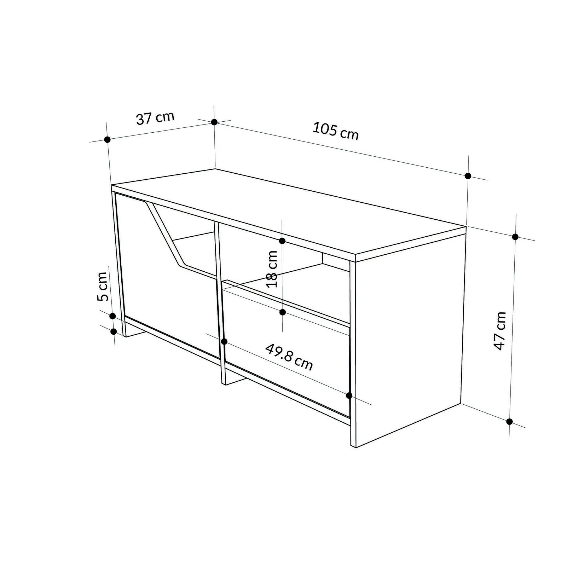 Scarpiera Berto, 105x37 h47 cm, Grigio e Bianco<Dmora Best