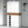 Scarpiera Charoite, 114x35h200 cm, Bianco e<Dmora Outlet