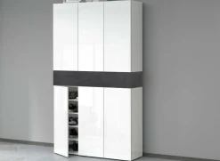 Scarpiera Charoite, 114x35h200 cm, Bianco e<Dmora Cheap