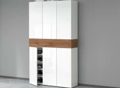 Scarpiera Charoite, 114x35h200 cm, Bianco e<Dmora Outlet