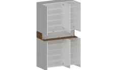 Scarpiera Charoite, 114x35h200 cm, Bianco e<Dmora Outlet