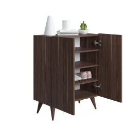Scarpiera con due ante battenti e quattro ripiani interni, cm 70 x 37 x 88, colore<Dmora Sale