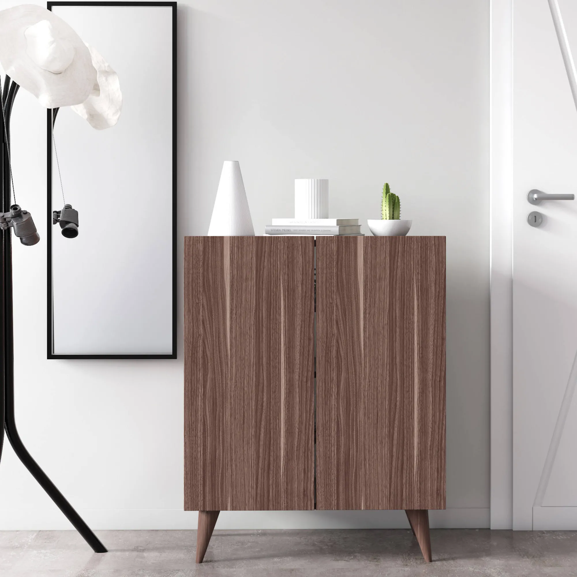 Scarpiera con due ante battenti e quattro ripiani interni, cm 70 x 37 x 88, colore<Dmora Fashion