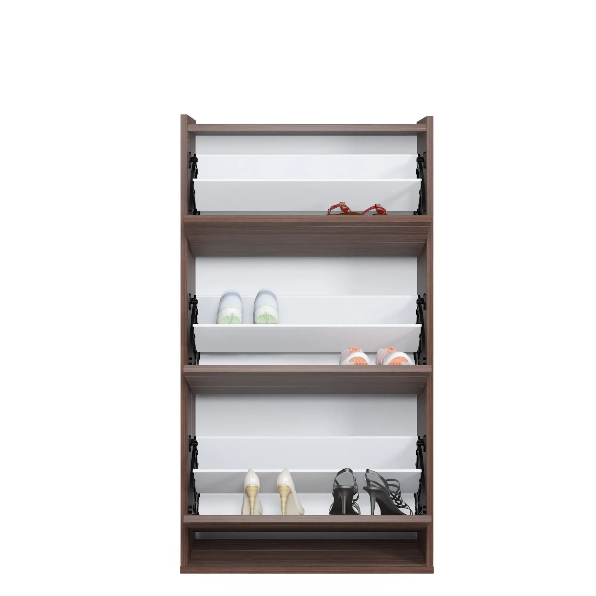 Scarpiera con tre ante a ribalta, cm 65 x 32 x 11,8, colore<Dmora Sale